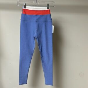 Beyond yoga spacedye horizon color block midi legging periwinkle cloud tricolor